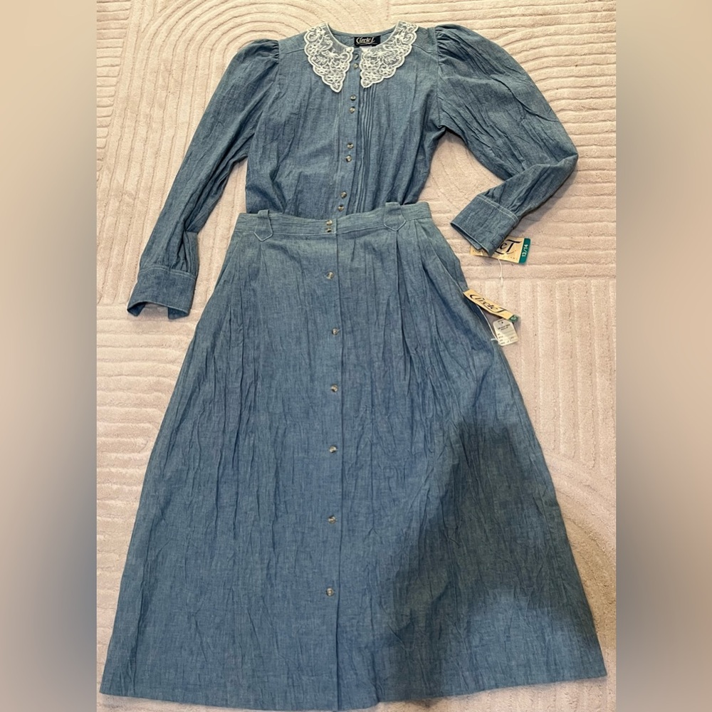 Vintage Cottage Core Shirt And Skirt